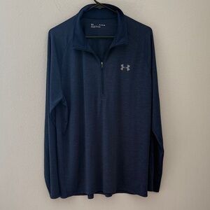 Under Armour Heather Navy‎ Blue Half-Zip Lightweight Top Size XL